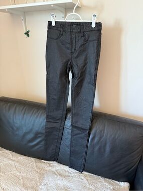 Black Coated Skinny  faux leather Pants